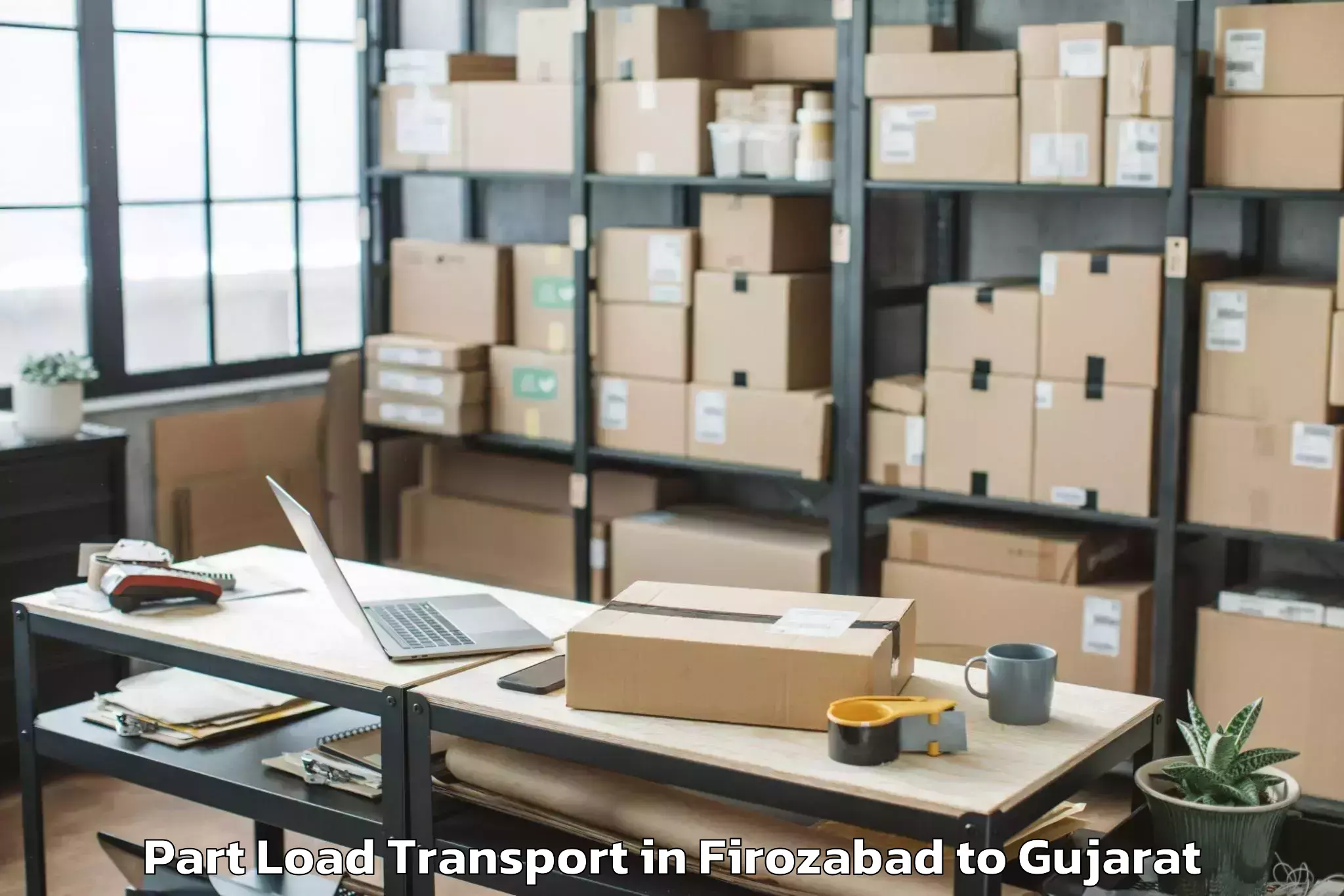 Reliable Firozabad to Becharaji Part Load Transport